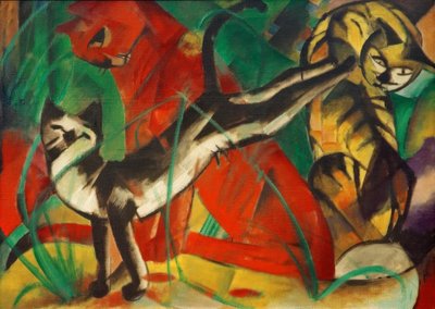 三匹の猫 作： Franz Marc
