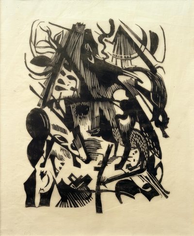 オオカミの誕生 作： Franz Marc