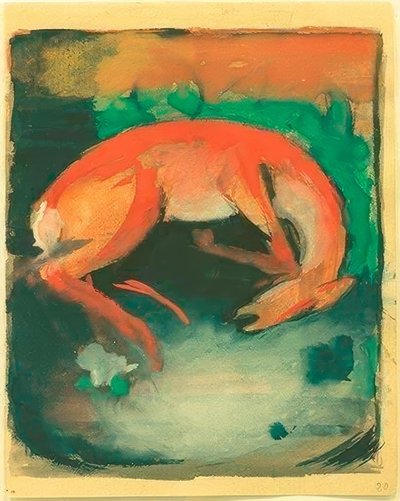 鹿が殺された 作： Franz Marc
