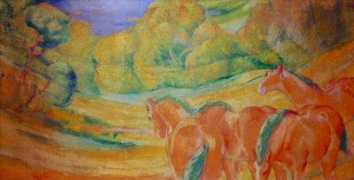 GroßeLandschaft I（赤い馬のいる風景） 作： Franz Marc