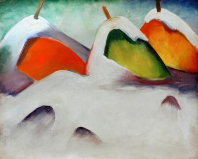 雪の中でしゃがむ 作： Franz Marc