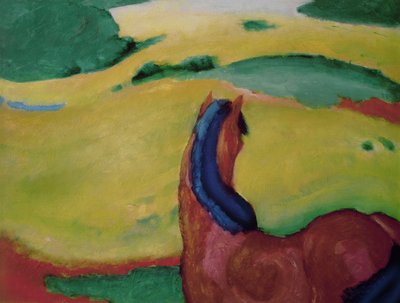風景の中の馬、1910 作： Franz Marc
