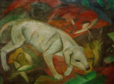 犬、猫、キツネ 作： Franz Marc