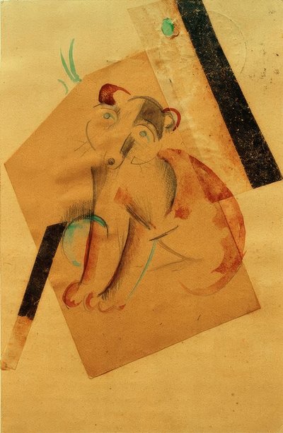 期待する犬 作： Franz Marc