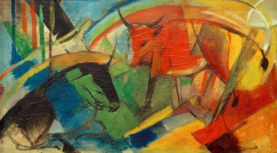 牛の小さな絵 作： Franz Marc