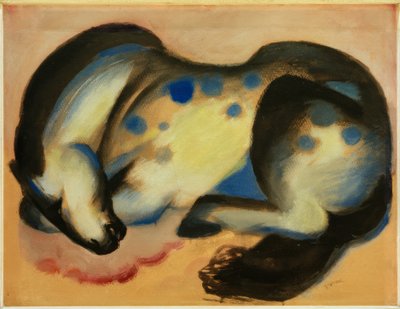 横になっている馬 作： Franz Marc