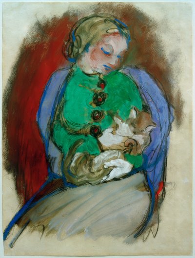 猫を持つ少女 作： Franz Marc