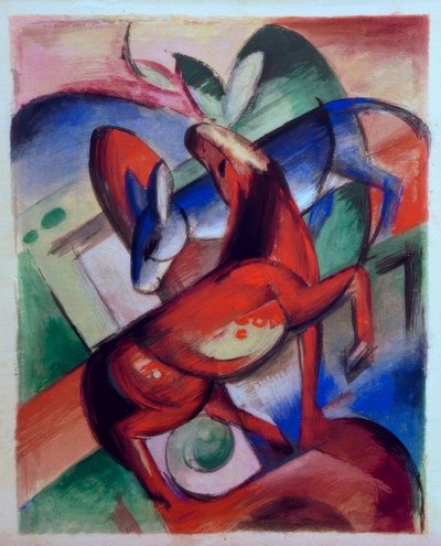 馬とロバ 作： Franz Marc