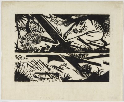馬とハリネズミ 作： Franz Marc