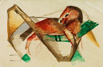 冷たいピンクの馬 作： Franz Marc