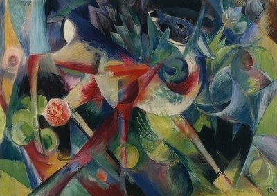 花畑のノロジカ。 1913 作： Franz Marc