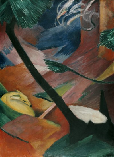 森の鹿Ⅱ 作： Franz Marc
