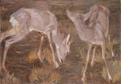 夕暮れの鹿 作： Franz Marc