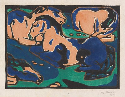 休息中の馬、1911～1912年。 作： Franz Marc