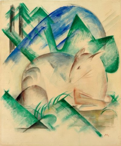 レッドディアー（眠っている鹿） 作： Franz Marc