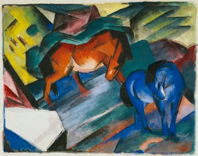 赤と青の馬 作： Franz Marc