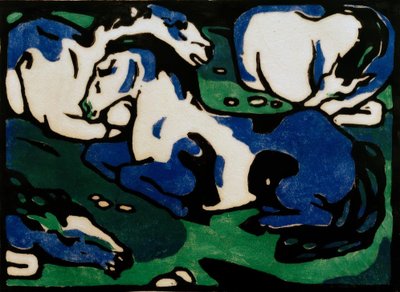 安静時の馬 作： Franz Marc