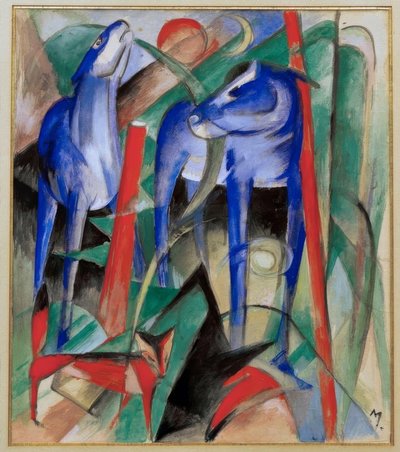馬の作成（3つの神話上の動物） 作： Franz Marc