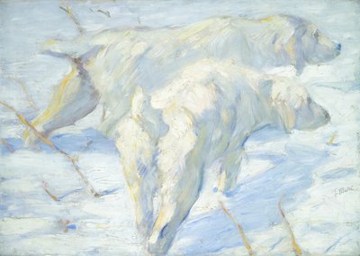 雪の中のシベリア犬 作： Franz Marc