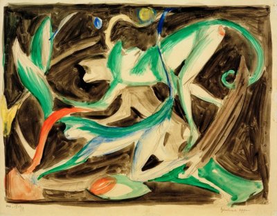 サルの演奏 作： Franz Marc
