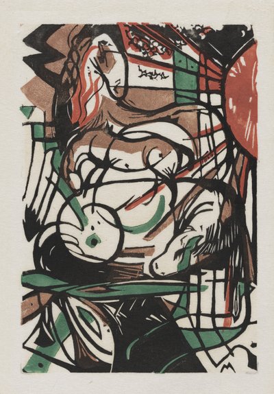 馬の誕生、1913年（日本紙の木版画） 作： Franz Marc