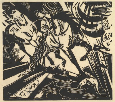 乗馬学校、1913年。 作： Franz Marc