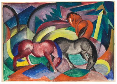 三頭の馬、1912 作： Franz Marc