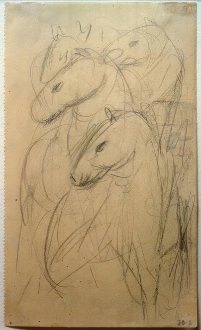 青い馬の塔 作： Franz Marc