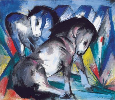 二頭の馬、1913 作： Franz Marc