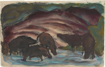 水辺のイノシシ。 1910-11 作： Franz Marc