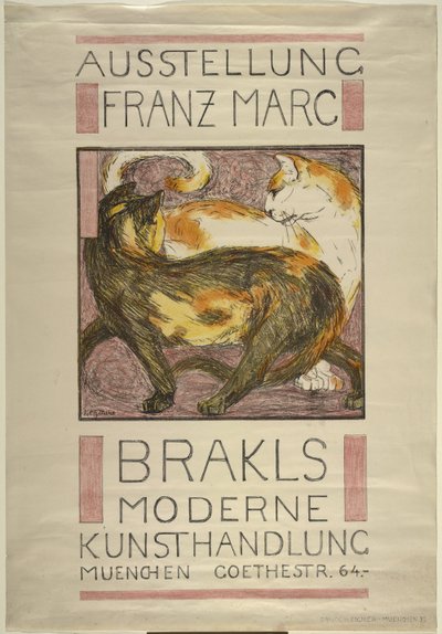 2匹の猫 作： Franz Marc