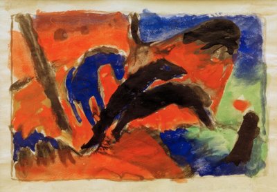 2頭の馬（ジャンプ馬） 作： Franz Marc