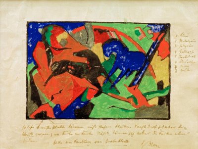 2頭の馬 作： Franz Marc