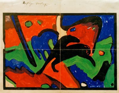 2頭の馬 作： Franz Marc
