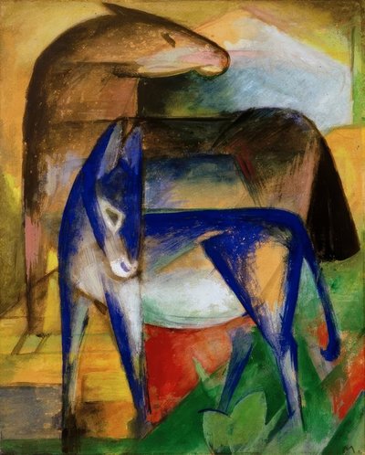 2つの青いロバ 作： Franz Marc