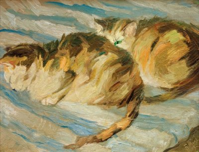 2匹の灰色の猫（猫の研究II） 作： Franz Marc