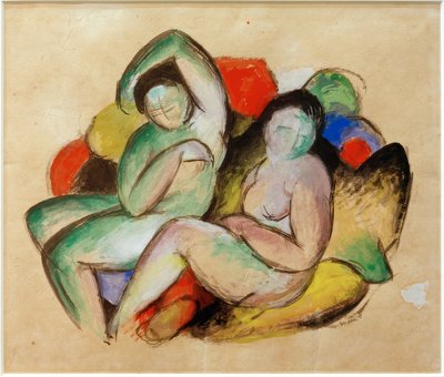 2つの女性のヌード 作： Franz Marc