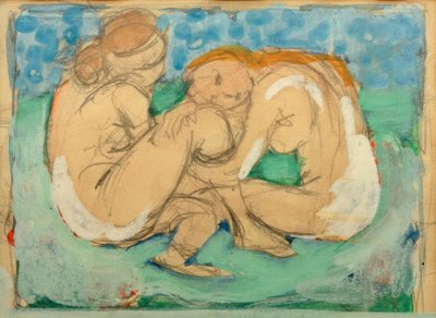 青の2つの女性ヌード 作： Franz Marc