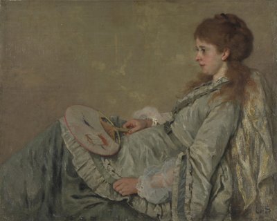 アーティストの妻の肖像、1872-1873 作： Franz Otto Scholderer