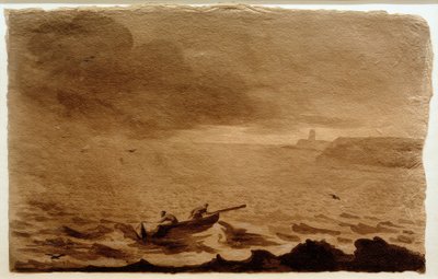 嵐の中の海岸の風景 作： Franz Pforr