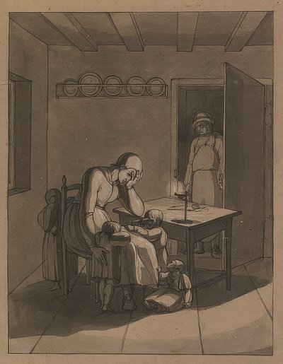 リーンハルトとガートルード。 1808年頃 作： Franz Pforr