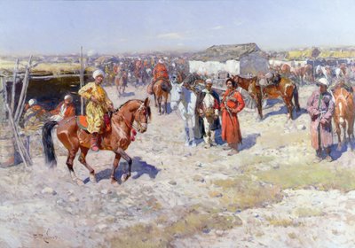 中央アジア馬市場 作： Franz Roubaud