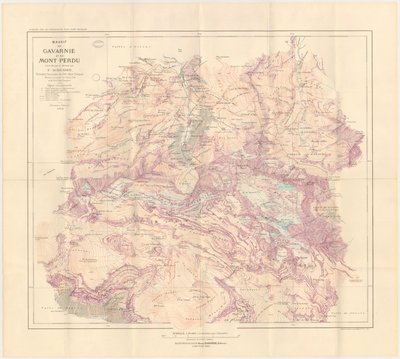 1914 年に編集されたガヴァルニー山塊とモン ペルデュの地図 作： Franz Schrader