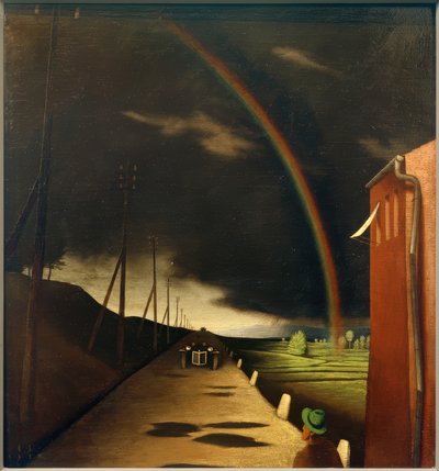F.Sedlacek、虹のある風景 作： Franz Sedlacek