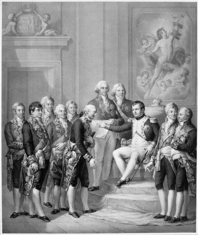 ナポレオン（1769-1821）ワルシャワ公国に憲法を付与、1843 作： Franz Seraph Hanfstaengel