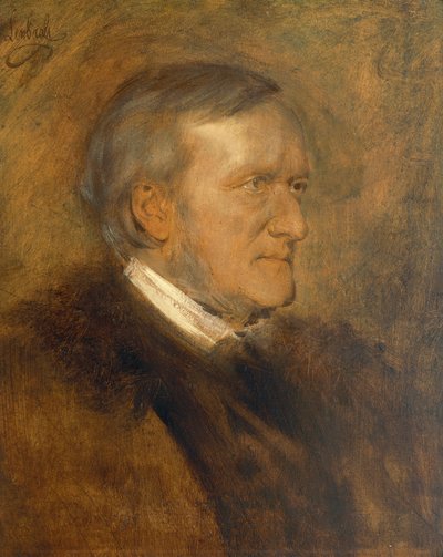 ドイツ、ヴィルヘルム・リヒャルト・ワーグナー（1813 - 1883）の肖像（ドイツの作曲家、作詞家、指揮者、エッセイスト 作： Franz Seraph von Lenbach