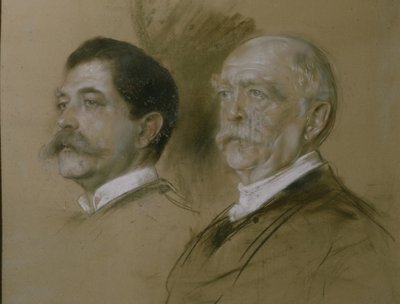 オットーフォンビスマルクと彼の息子ハーバート、1862年から1860年までの外務省国務長官、1892年（紙に炭） 作： Franz Seraph von Lenbach