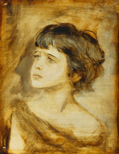 少女の頭、1879 作： Franz Seraph von Lenbach