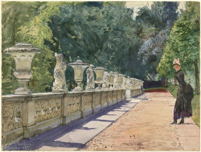 サンスーシの公園の遊歩道 作： Franz Skarbina