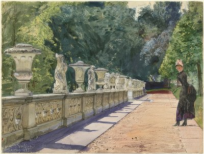 サンスーシ公園の散歩。 1885 作： Franz Skarbina